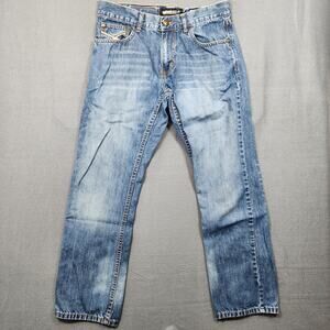ECKO UNLTD Mens Jeans 31x29 Slim Straight Denim Blue Distressed Y2K Tagged 32x30